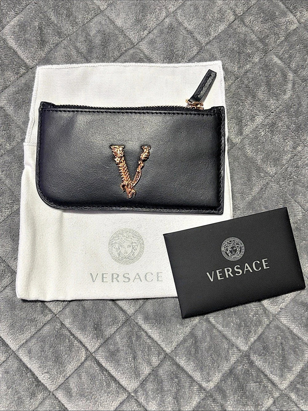 Versace Unica Black Zip Wallet